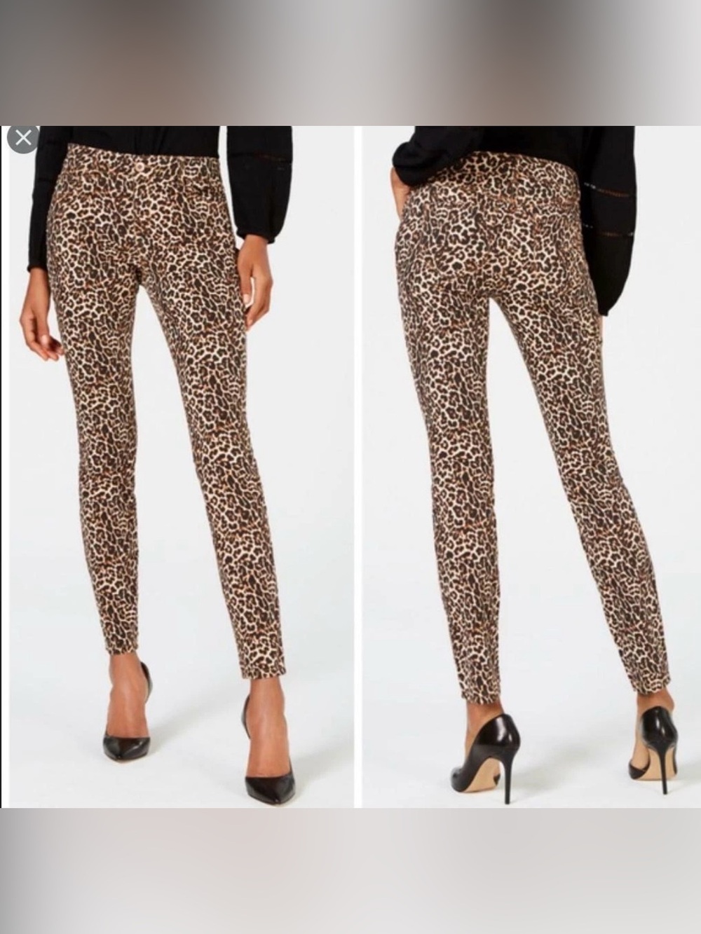 INC International Concepts Leopard Print Skinny Pants Sz 16